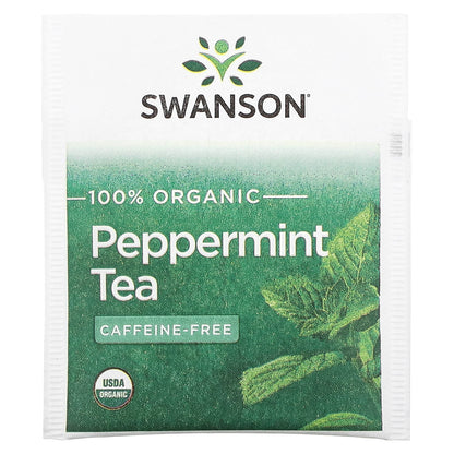 Swanson, 100% Organic Peppermint Tea, 20 Tea Bags, 1.05 oz (30 g)