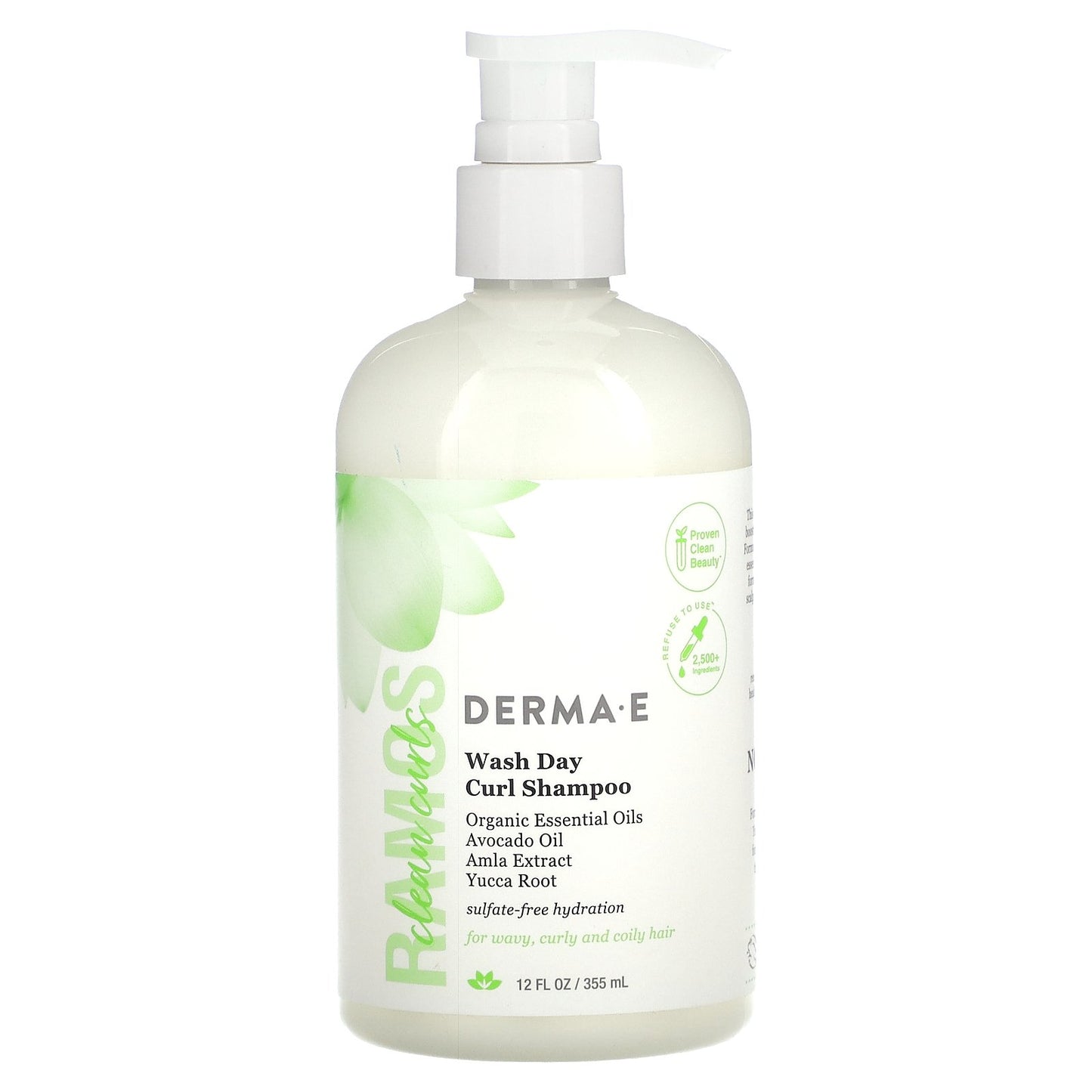 DERMA E, Ramos Clean Curls, Wash Day Curl Shampoo, For Wavy, Curly and Coily Hair, 12 fl oz (355 ml)