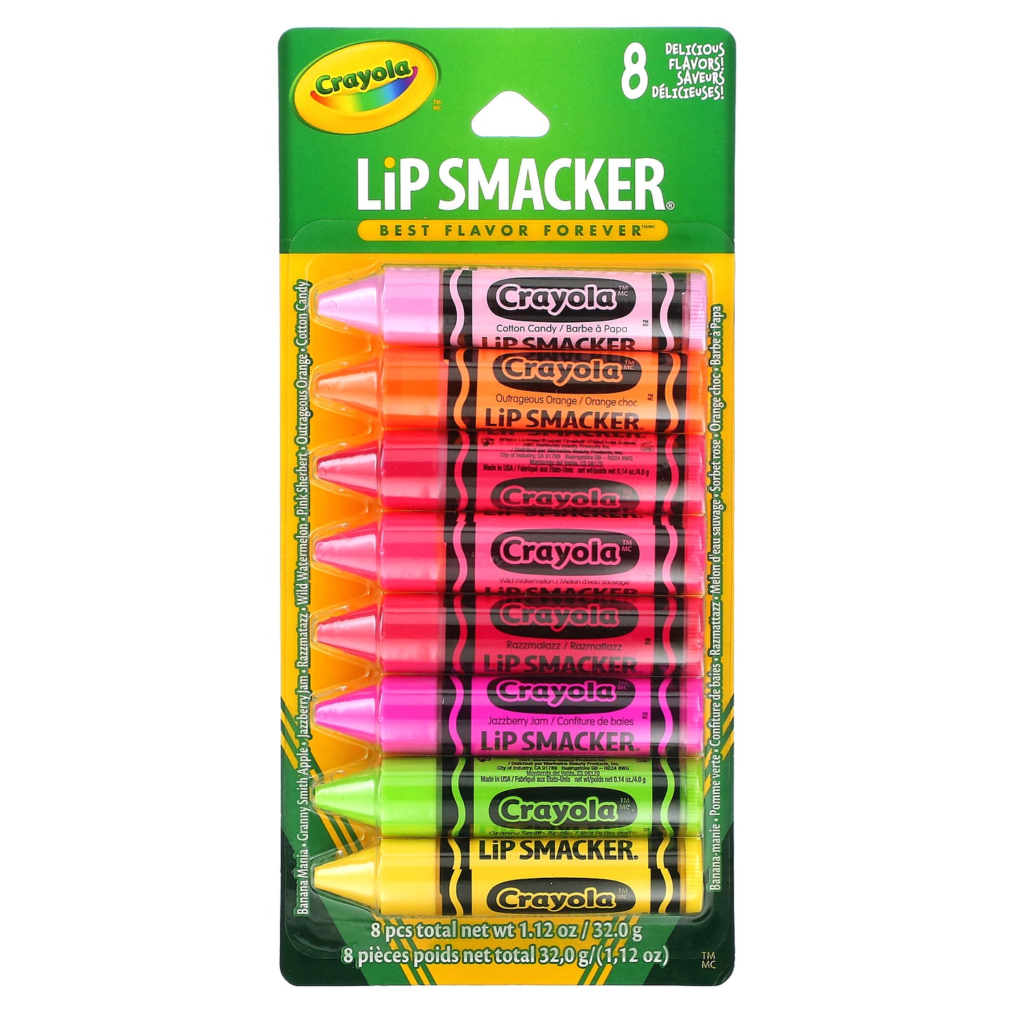 Lip Smacker, Crayola, Lip Balm, Party Pack, 8 Pack, 0.14 oz (4 g) Each