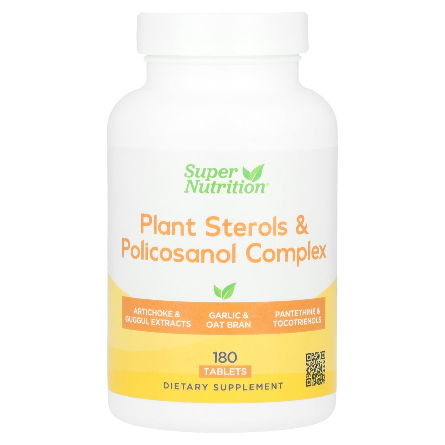 Super Nutrition, Plant Sterols & Policosanol Complex with Folate, Guggul Extract, Soy Germ Extract, and Oat Bran, 180 Tablets