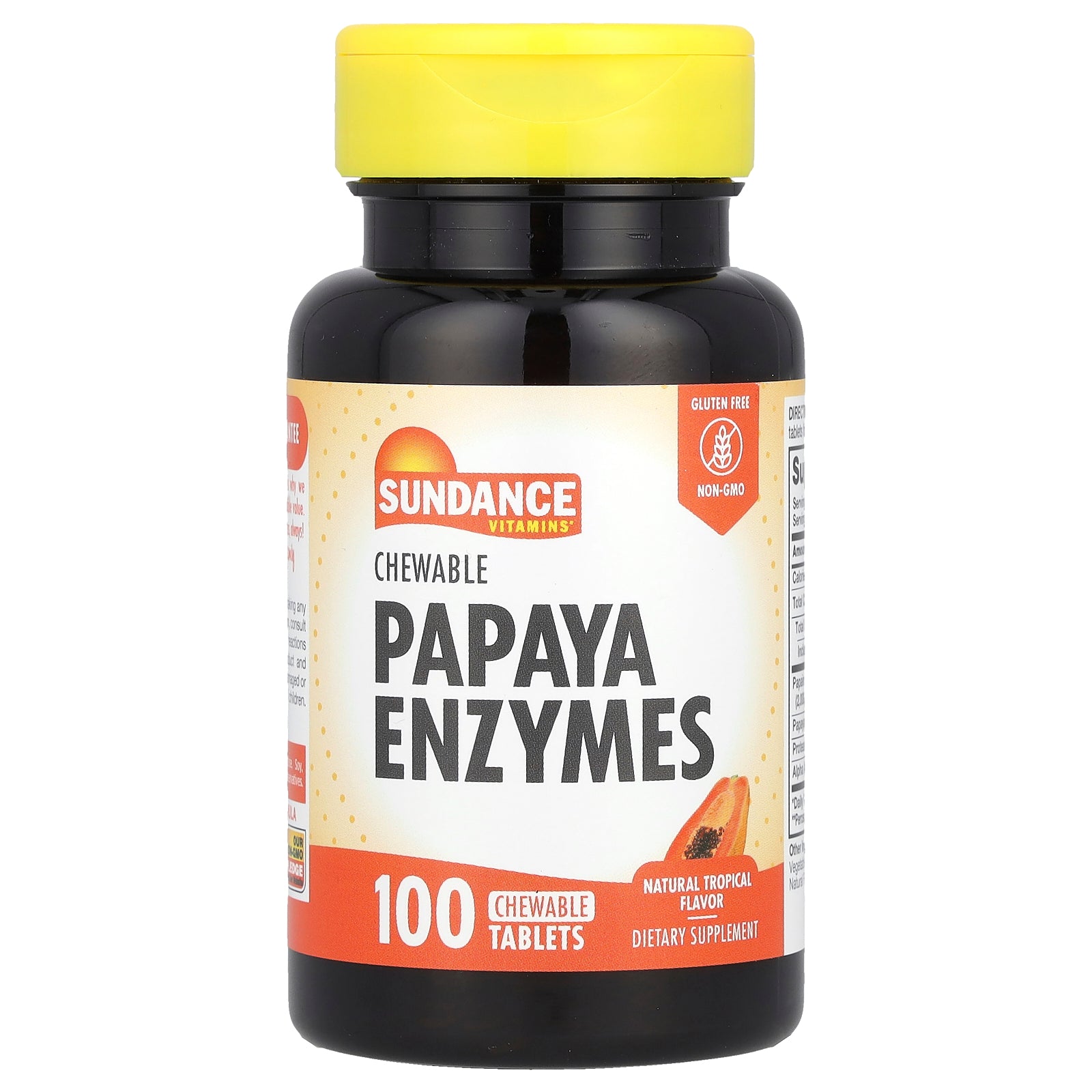 Sundance Vitamins, Chewable Papaya Enzymes, Natural Tropical , 100 Chewable Tablets