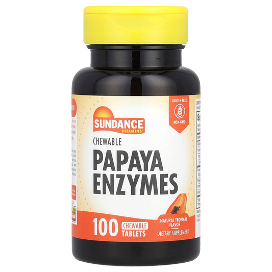 Sundance Vitamins, Chewable Papaya Enzymes, Natural Tropical , 100 Chewable Tablets
