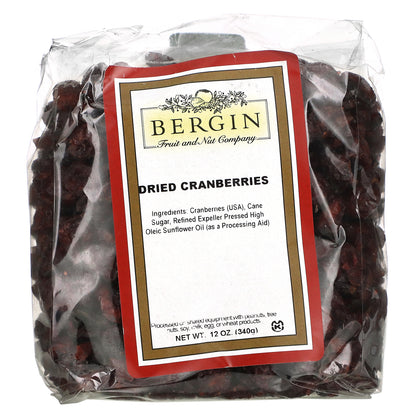 Bergin Fruit and Nut Company, Dried Cranberries, 12 oz (340 g)