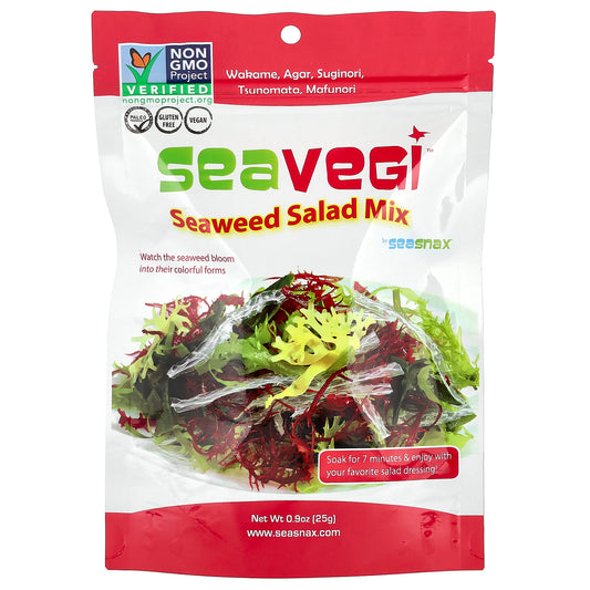 SeaSnax, SeaVegi™, Seaweed Salad Mix, 0.9 oz (25 g)