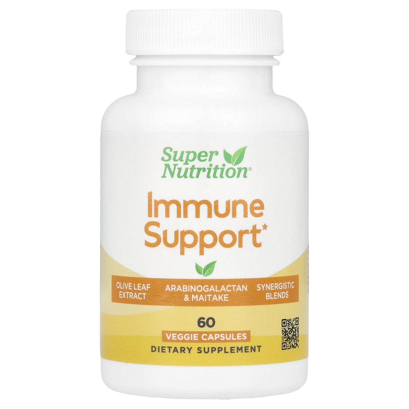 Super Nutrition, Immune Support with Arabinogalactan, Maitake Mushroom Extract, Eleuthero Extract, and Green Tea Extract, 60  Veggie Capsules