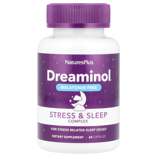 NaturesPlus, Dreaminol®, Stress & Sleep Complex, Melatonin Free, 60 Capsules