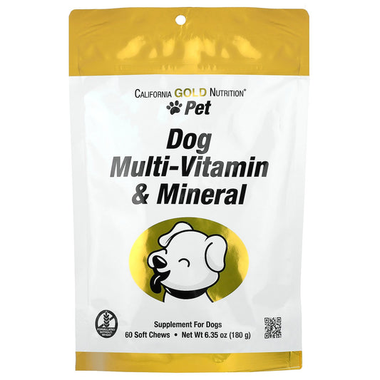 California Gold Nutrition, Pet, Dog Multi-Vitamin & Mineral, 60 Soft Chews, 6.35 oz (180 g)