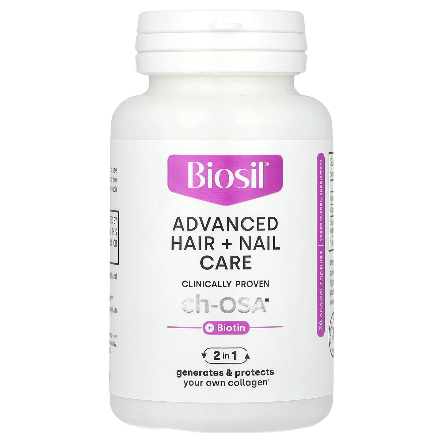 Biosil, Advanced Hair + Nail Care + Biotin, 30 Original Capsules