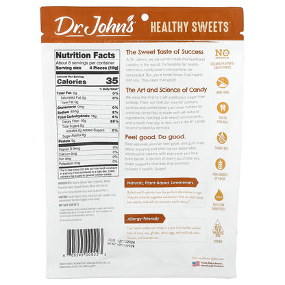 Dr. John's Healthy Sweets, Chocolate Hard Candy, + Fiber, Sugar Free, 3.85 oz (109 g)