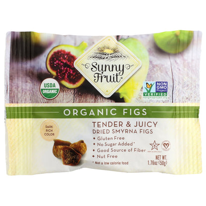 Sunny Fruit, Organic Dried Figs, 5 Portion Packs, 1.76 oz (50 g) Each