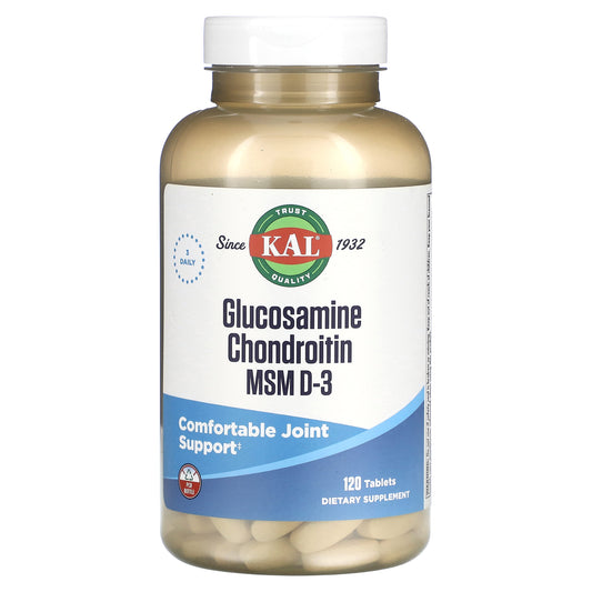 KAL, Glocosamine Chondroitin MSM D-3, 120 tablets