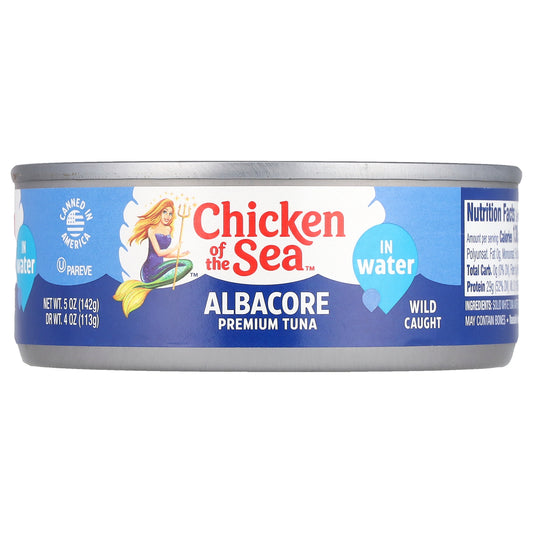 Chicken of the Sea, Albacore Premium Tuna in Water, Wild Caught, 5 oz (142 g)