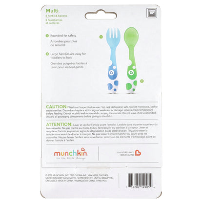 Munchkin, Multi™, Forks & Spoons, 12 Months+, 6 Count