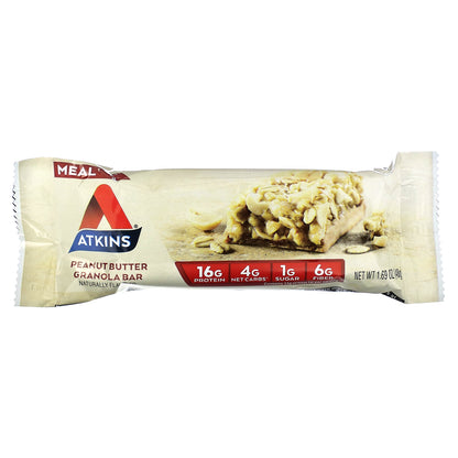 Atkins, Protein Meal Bar, Peanut Butter Granola, 5 Bars, 1.69 oz (48 g) Each