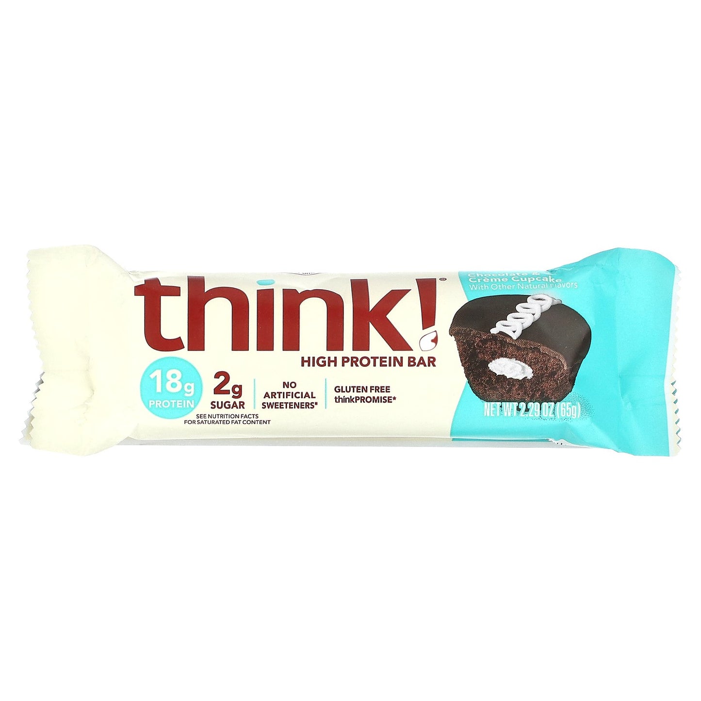 Think !, High Protein Bars, Chocolate & Creme Cupcake, 10 Bars, 2.29 oz (65 g)