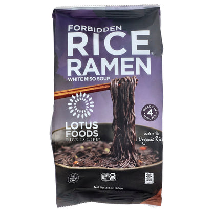 Lotus Foods, Forbidden Rice® Ramen, White Miso Soup, 2.8 oz (80 g)