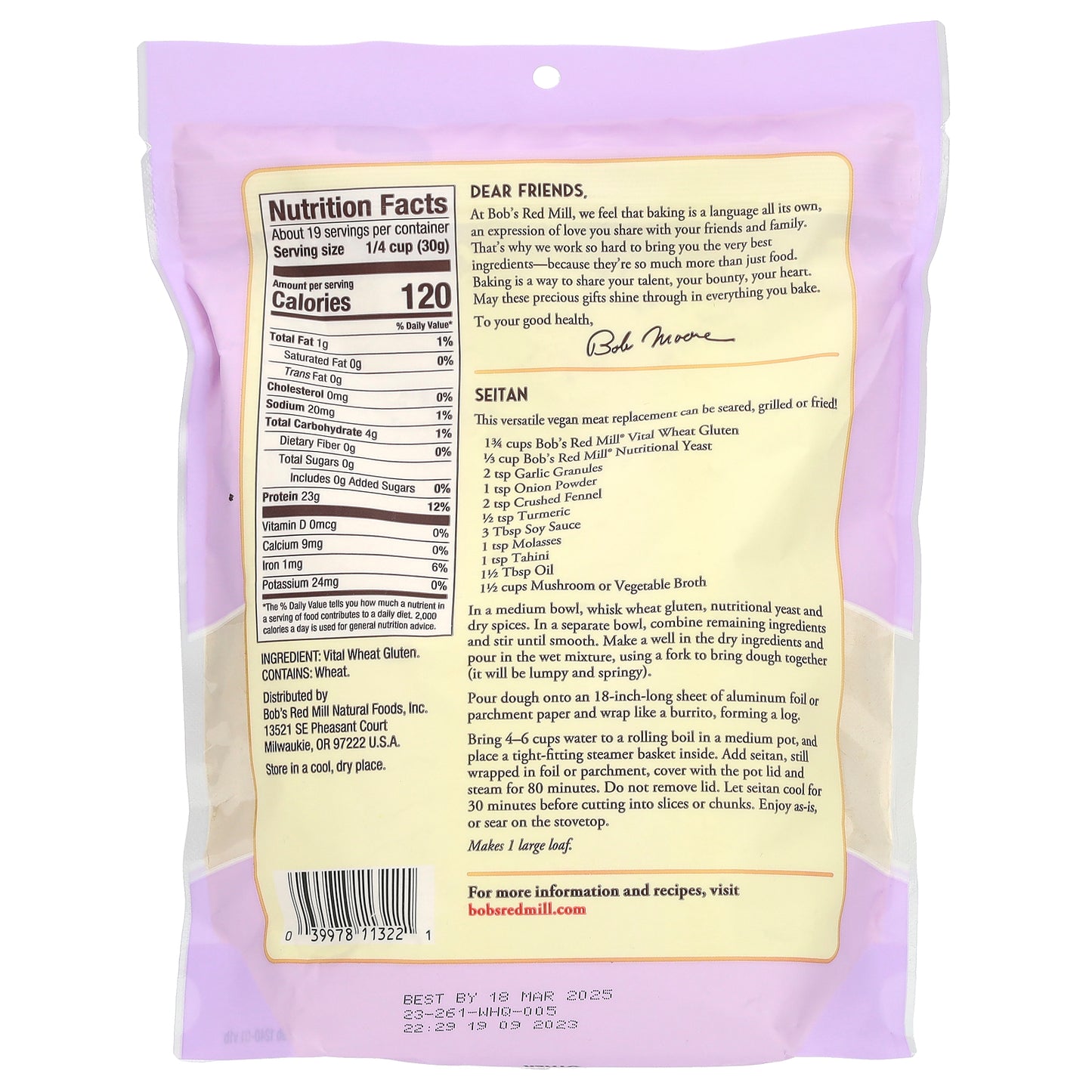 Bob's Red Mill, Vital Wheat Gluten Flour, 20 oz (567 g)