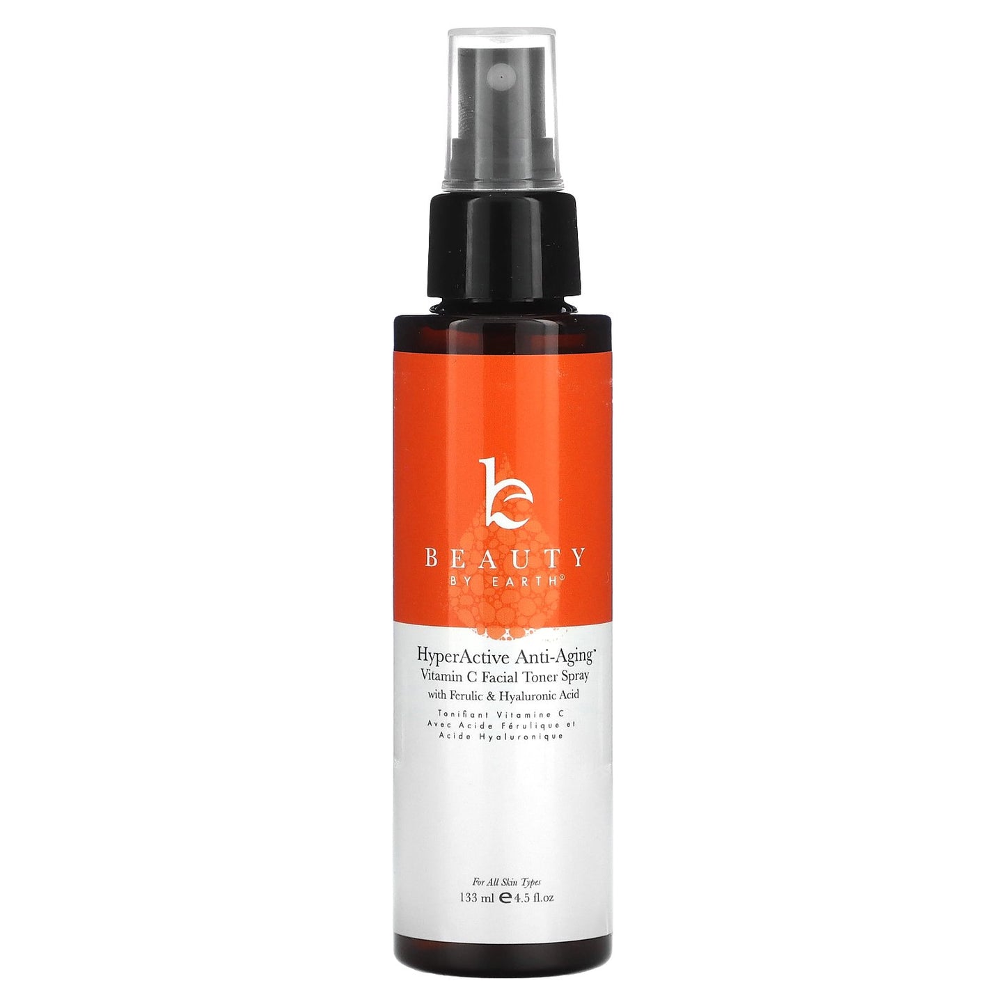 Beauty By Earth, HyperActive Anti-Aging, Vitamin C Facial Toner Spray , 4.5 fl oz (133 ml)