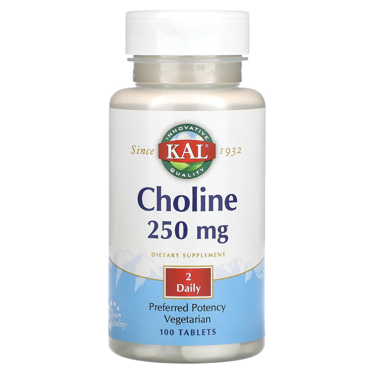 KAL, Choline, 100 Tablets (125 mg per Tablet)