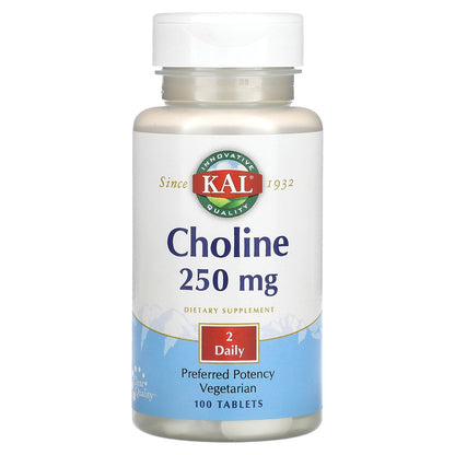 KAL, Choline, 100 Tablets (125 mg per Tablet)
