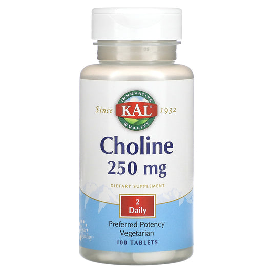 KAL, Choline, 100 Tablets (125 mg per Tablet)