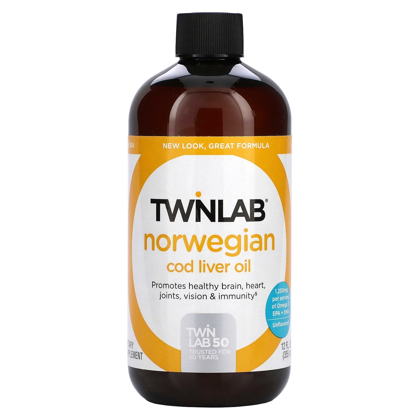 Twinlab, Norwegian Cod Liver Oil, Unflavored, 12 fl oz (355 ml)