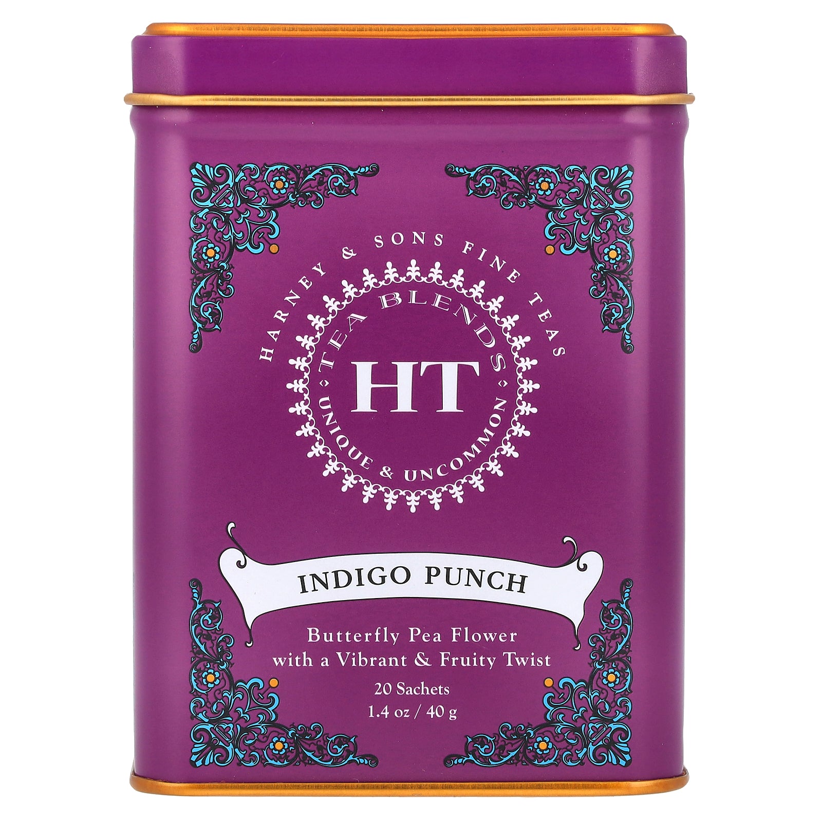 Harney & Sons, HT Tea Blends, Indigo Punch, 20 Sachets, 1.4 oz (40 g)