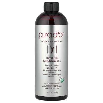 Pura D'or, Professional, Organic Massage Oil, 16 fl oz, (473 ml)