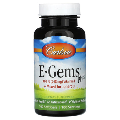 Carlson, E-Gems Plus, 400 IU (268 mg), 100 Soft Gels