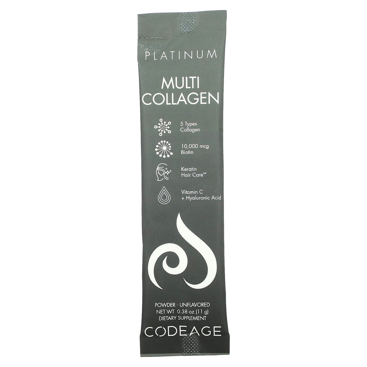 Codeage, Multi Collagen Peptides, Platinum, Unflavored, 30 Packets, 0.38 oz (11 g) Each