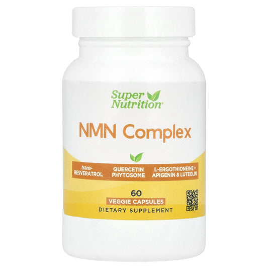 Super Nutrition, NMN Complex with trans-Resveratrol, Quercetin Phytosome Complex, Apigenin, and Luteolin, 60 Veggie Capsules