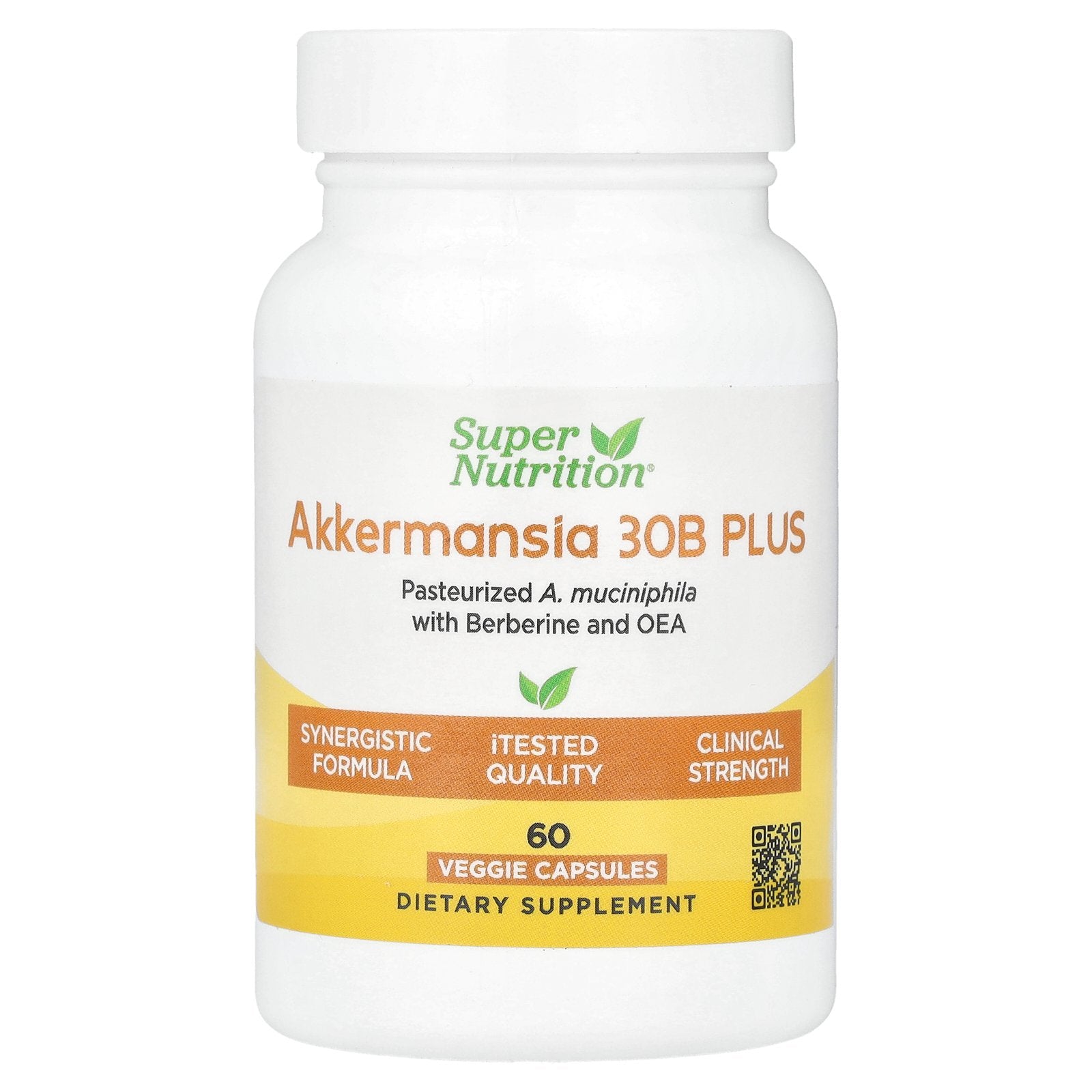 Super Nutrition, Akkermansia 30B PLUS with Berberine Phospholipid Matrix, and OEA, 60  Veggie Capsules