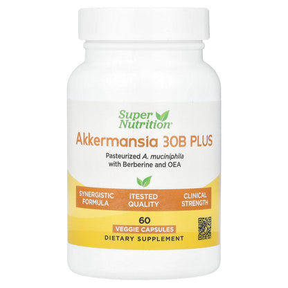 Super Nutrition, Akkermansia 30B PLUS with Berberine Phospholipid Matrix, and OEA, 60  Veggie Capsules