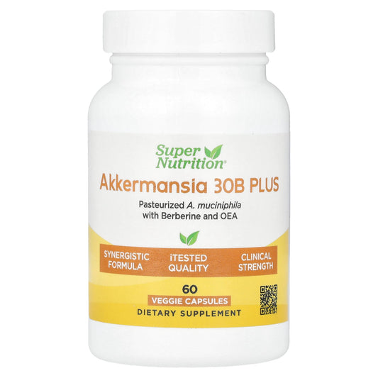 Super Nutrition, Akkermansia 30B PLUS with Berberine Phospholipid Matrix, and OEA, 60  Veggie Capsules