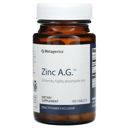 Metagenics, Zinc A.G., 20 mg, 180 Tablets