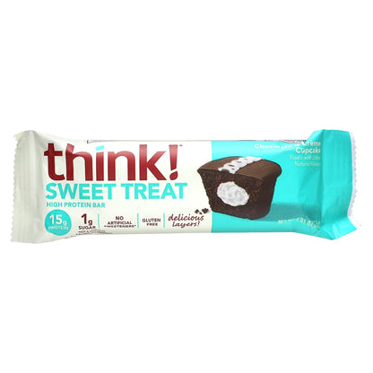 Think !, Sweet Treat, High Protein Bar, Chocolate & Creme Cupcake, 5 Bars, 2.01 oz (57 g)