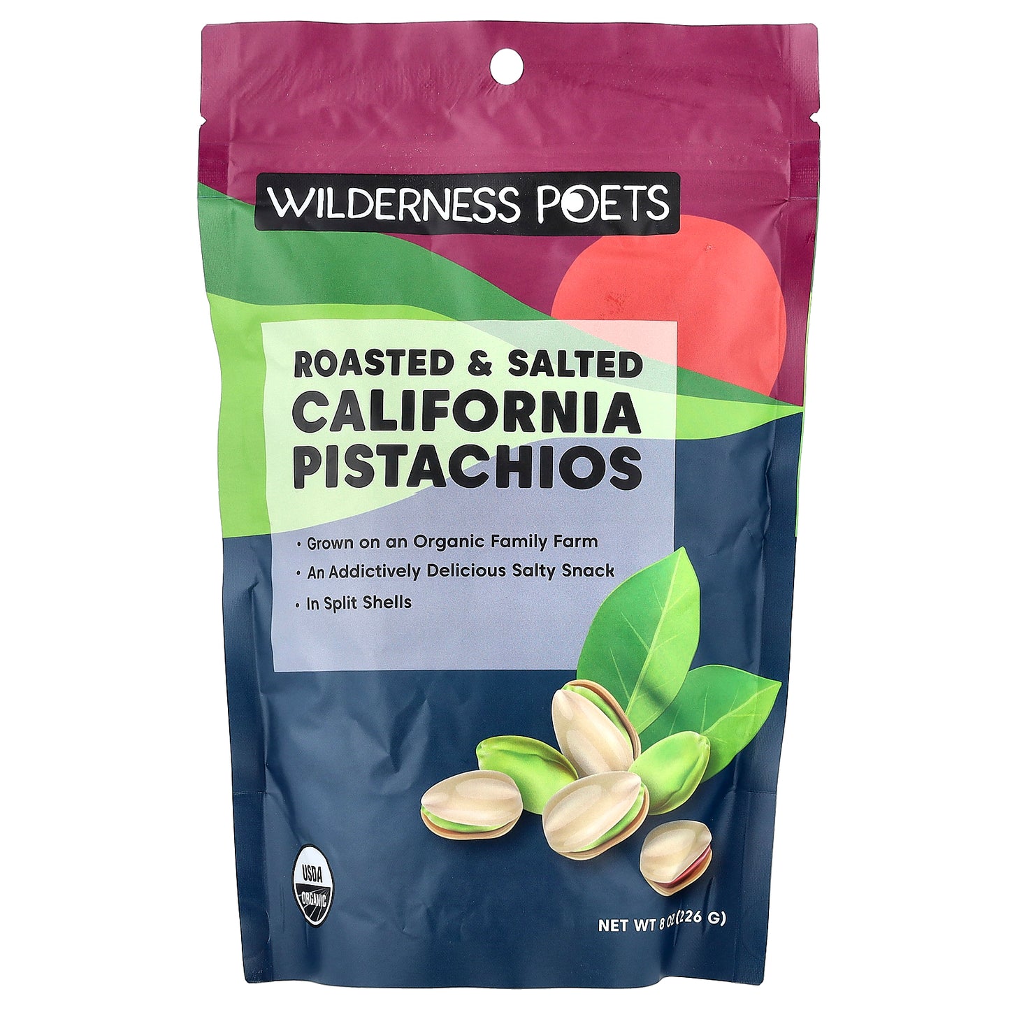 Wilderness Poets, California Pistachios, Roasted & Salted , 8 oz (226 g)