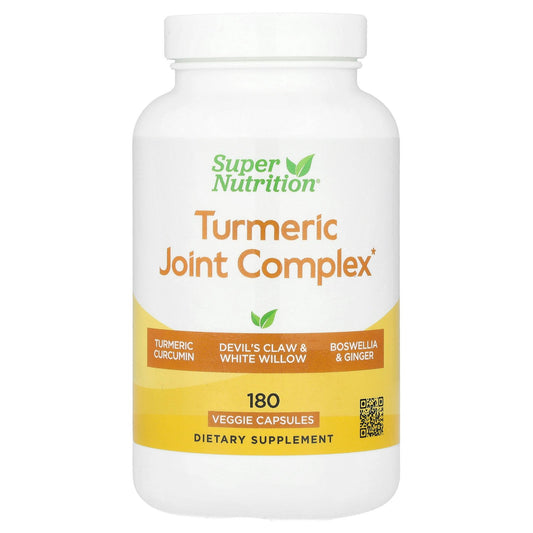 Super Nutrition, Turmeric Joint Complex with Devil's Claw Extract, Boswellia Extract, White Willow Extract, and Ginger Extract, 180 Veggie Capsules