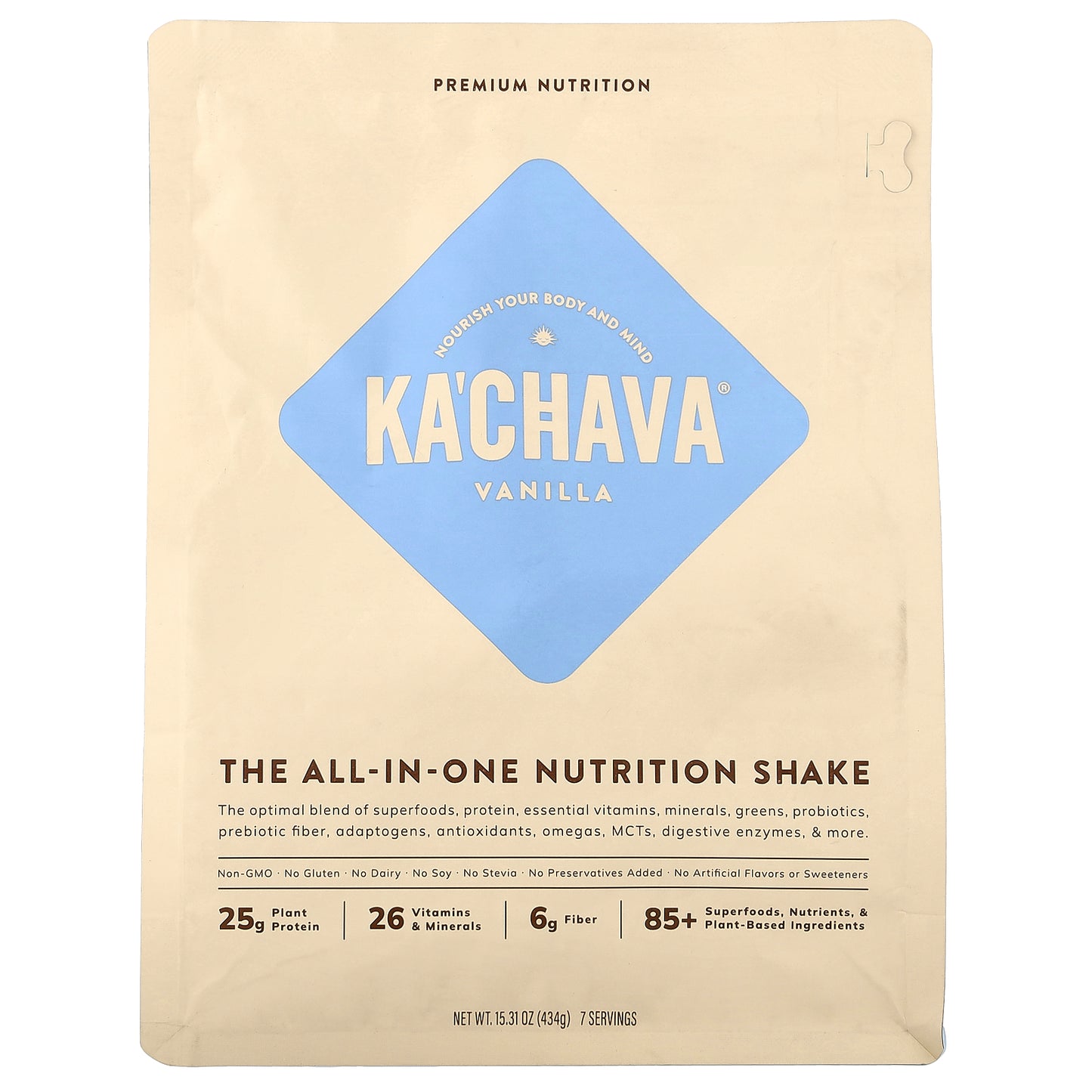 KaChava, The All-In-One Nutrition Shake, Vanilla, 15.31 oz (434 g)