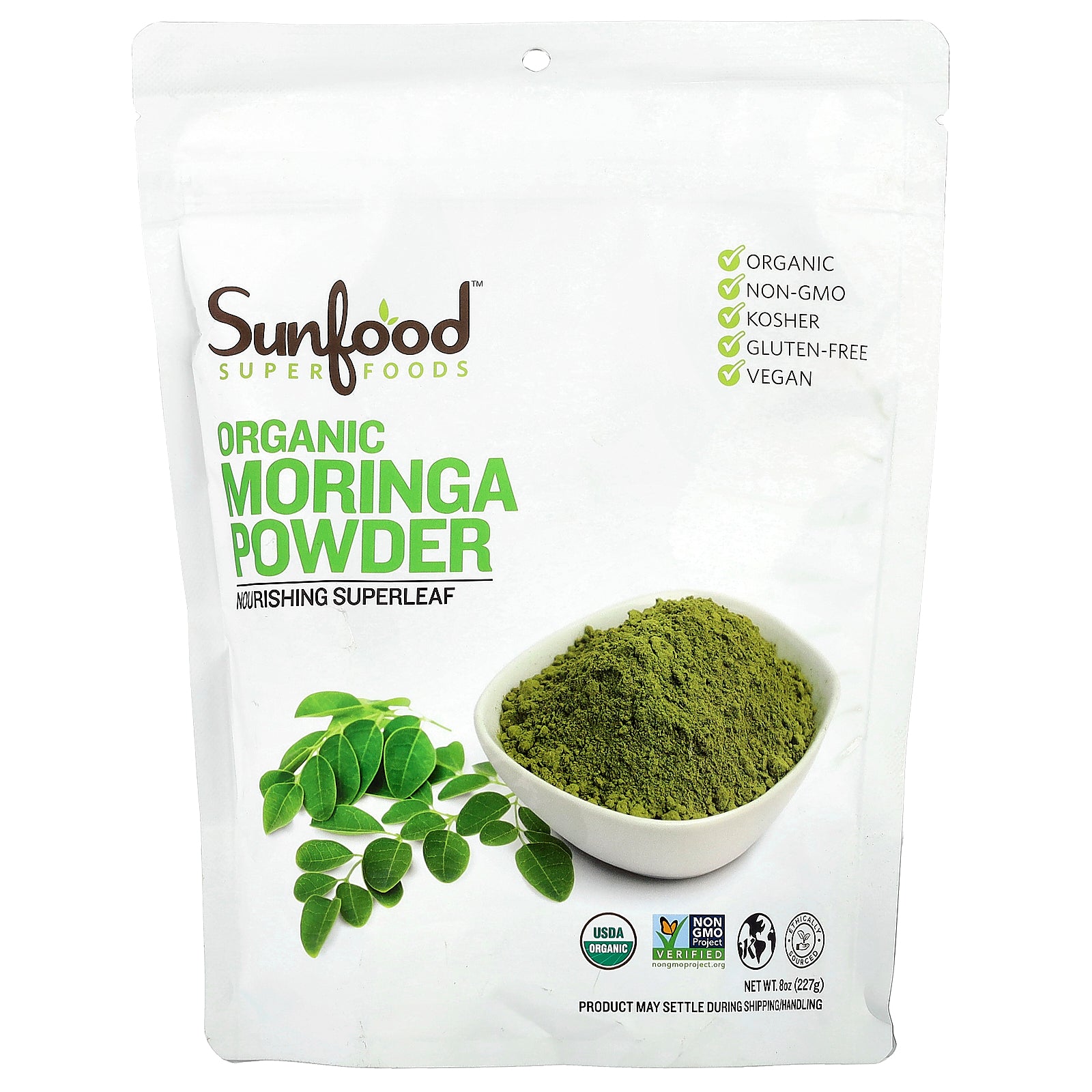 Sunfood, Organic Moringa Powder, 8 oz (227 g)