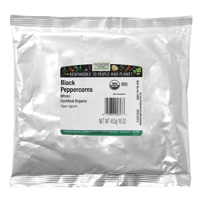 Frontier Co-op, Organic Whole Black Peppercorns, 16 oz (453 g)