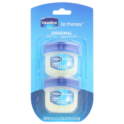 Vaseline, Lip Therapy®, Original Lip Balm, 2 Pack, 0.25 oz (7 g) Each
