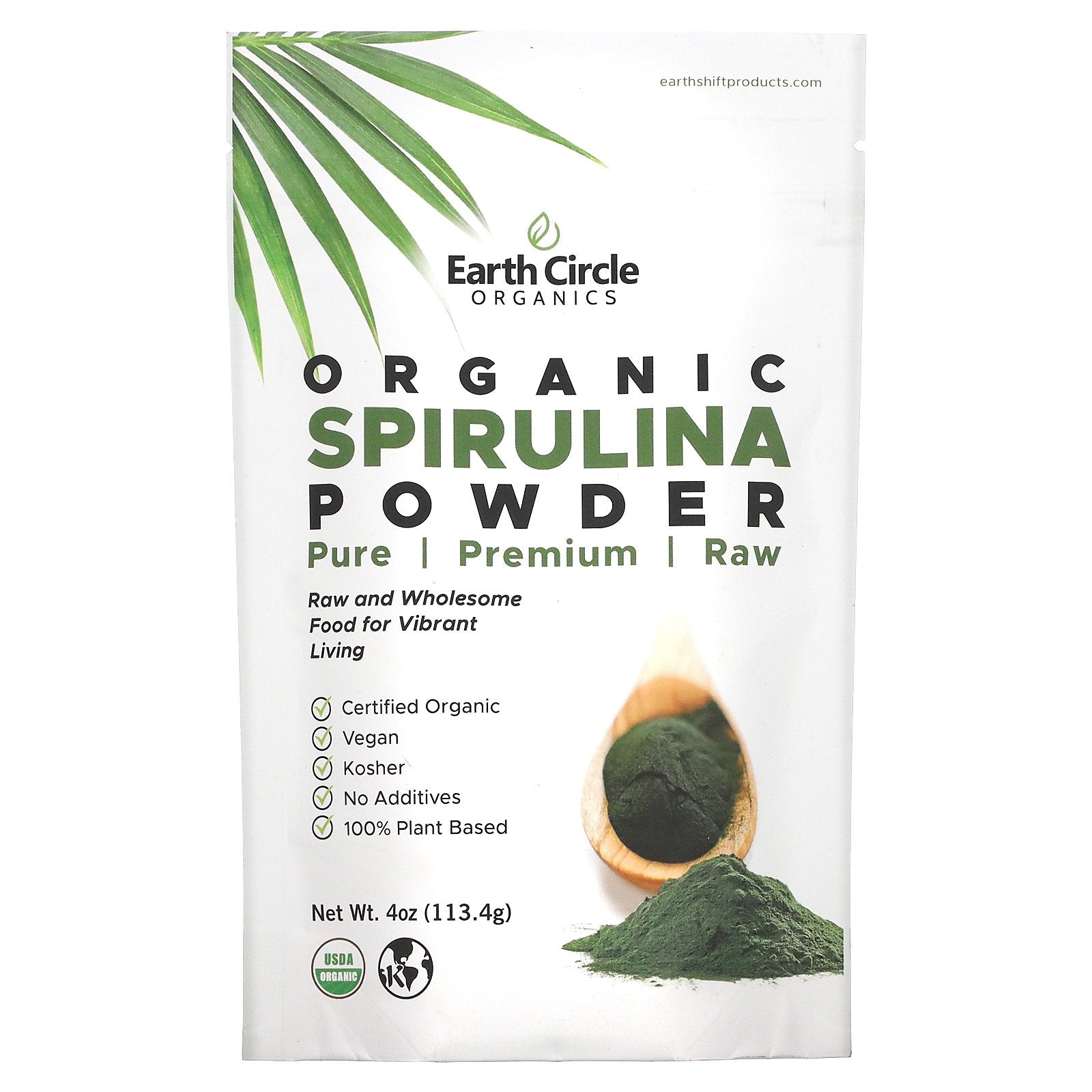 Earth Circle Organics, Organic Spirulina Powder, 4 oz (113.4 g)