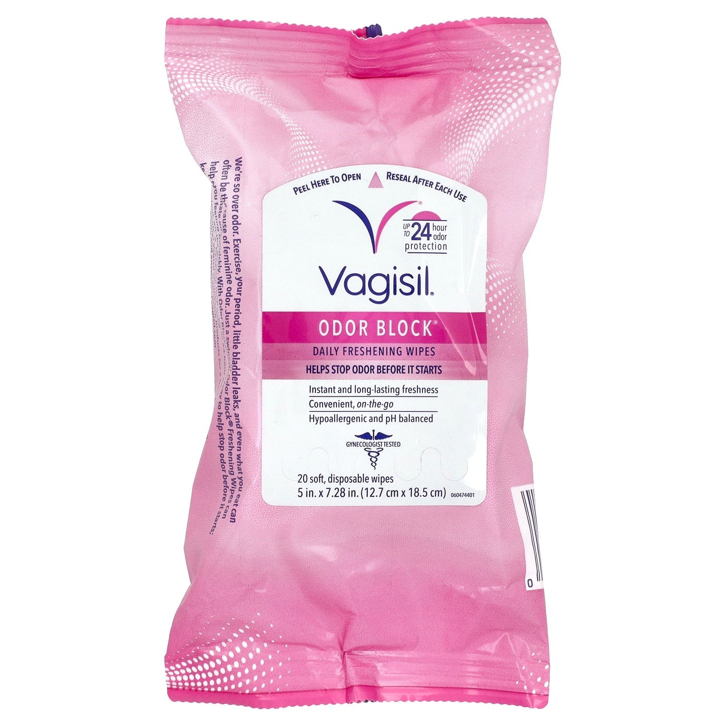 Vagisil, Odor Block® Daily Freshening Wipes,  20 Soft, Disposable Wipes