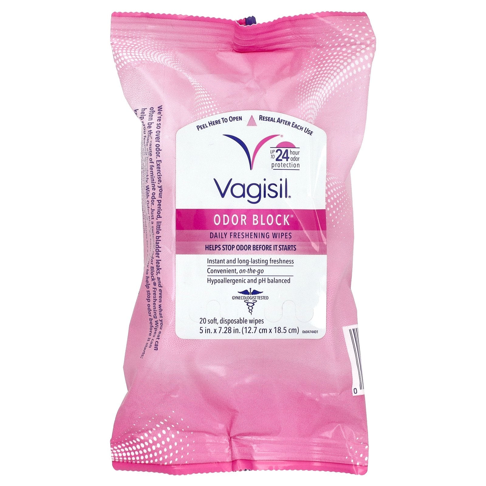 Vagisil, Odor Block® Daily Freshening Wipes,  20 Soft, Disposable Wipes