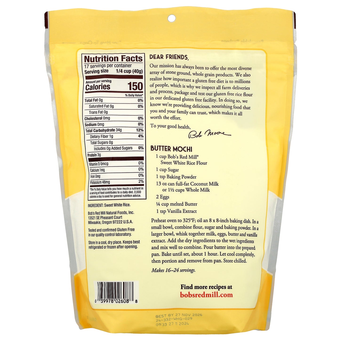Bob's Red Mill, Sweet White Rice Flour, 24 oz (680 g)