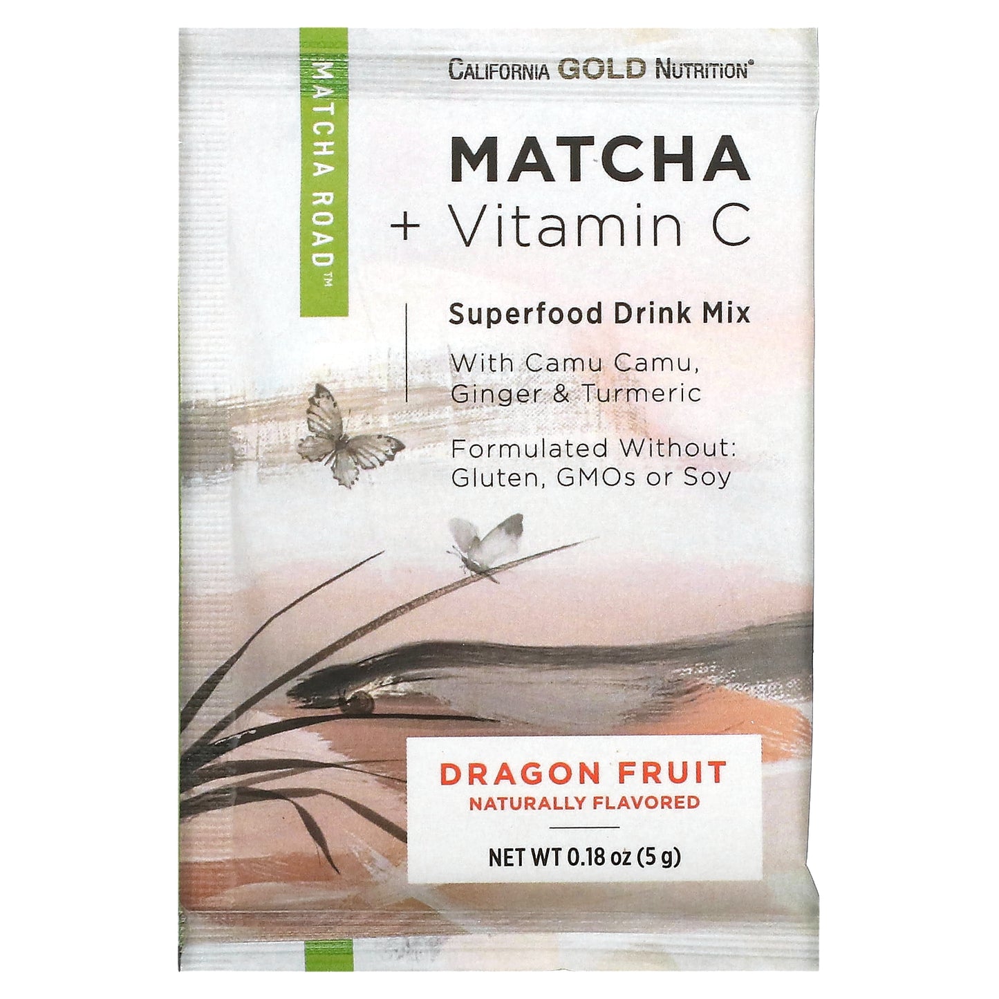 California Gold Nutrition, Matcha Road, Matcha + Vitamin C, Dragon Fruit, 10 Count