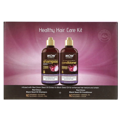 Wow Skin Science, Red Onion Black Seed Oil Shampoo +  Hair Conditioner, 2 Piece Kit