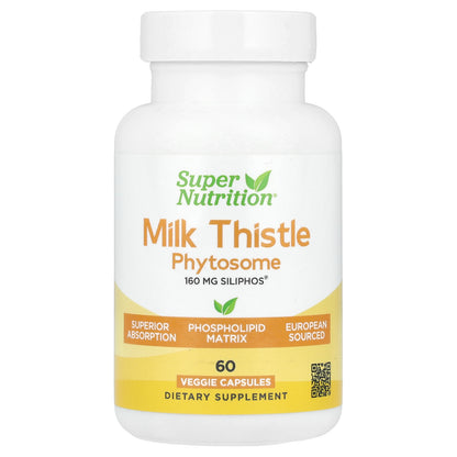 Super Nutrition, Milk Thistle Phytosome, 160 mg, 60 Veggie Capsules