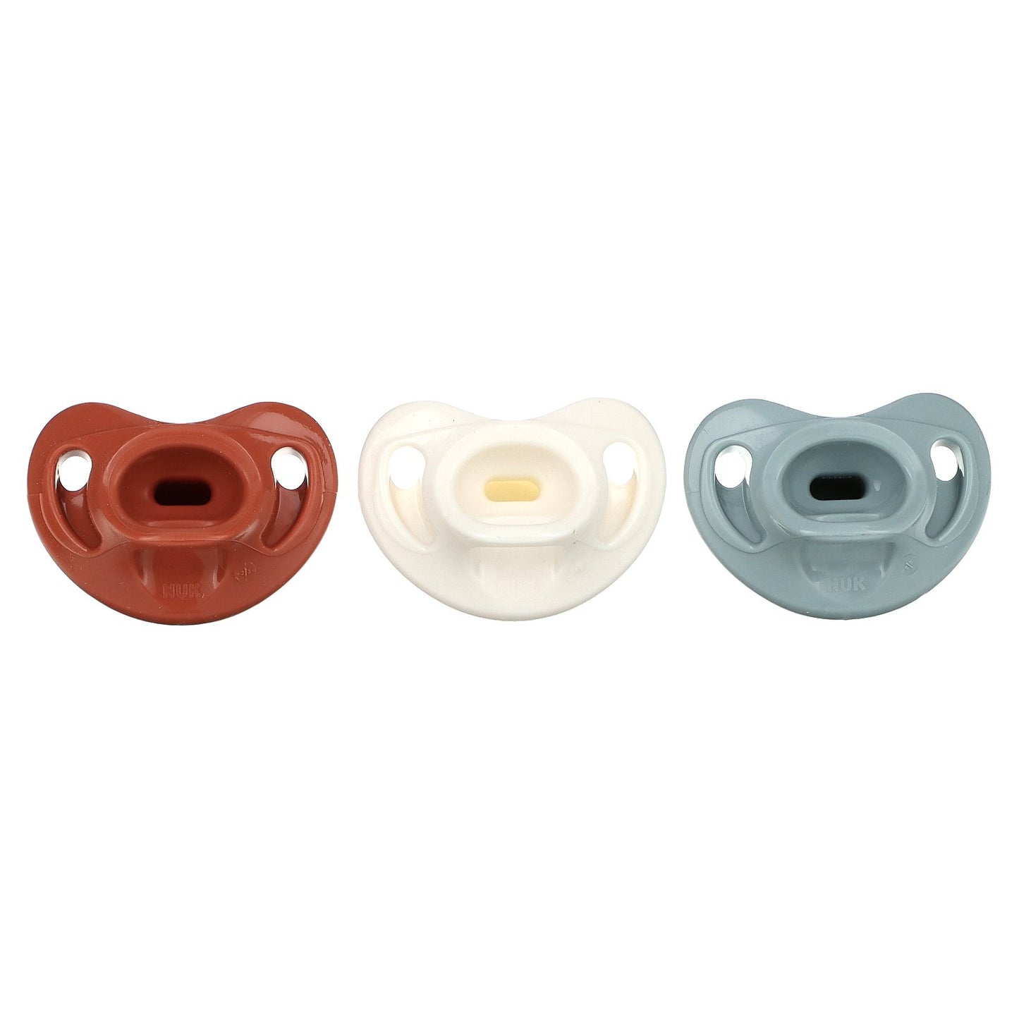 NUK, Comfy Silicone Pacifier, 0-6 Months, Earth Tones, 3 Pack